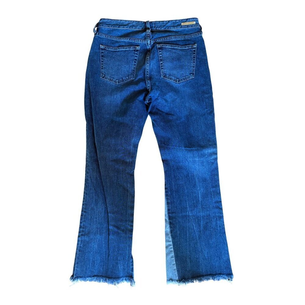 Anthropologie Denim Pilcro Two Tone Raw Hem Flare Cropped Jeans in Size 28 - Picture 3 of 15